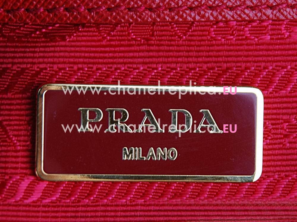 Prada Saffiano Lux Triangle Logo Small Size Bag Red P467949