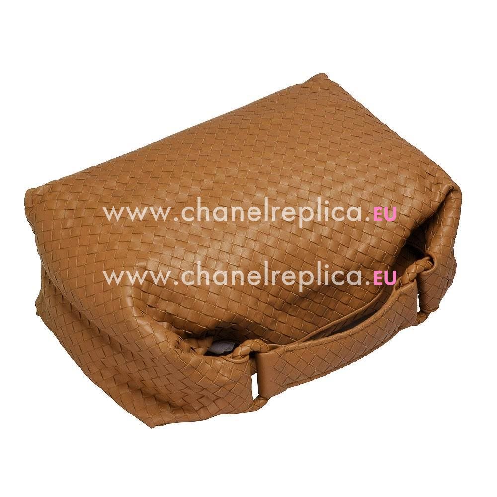 Bottega Veneta Classic Walnut Nappa Weave Shoulder Bag In Light Coffee B6110616
