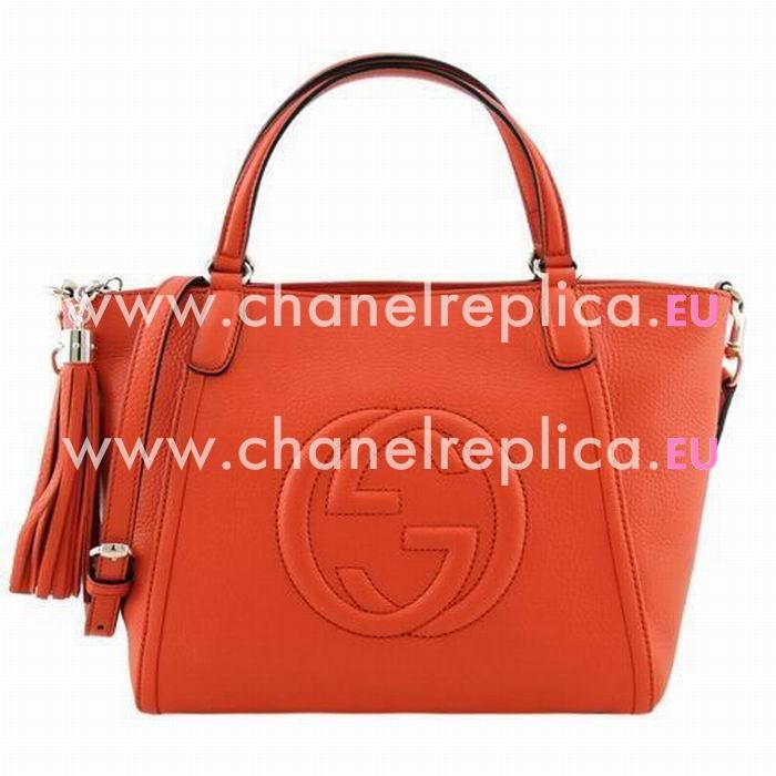 Gucci Soho GG Caviar Calfskin Bag Orange Red G5594636