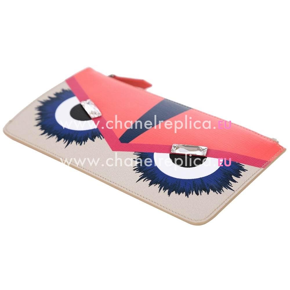 FENDI Monster Eye Cowhide Leather Handle Bag Pink F1548714