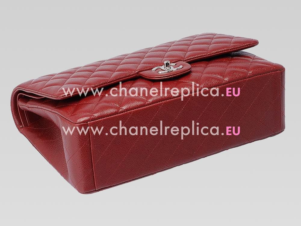 Chanel Caviar Jumbo maxi Flap Bag Red(Silver Hardware) A57600DG