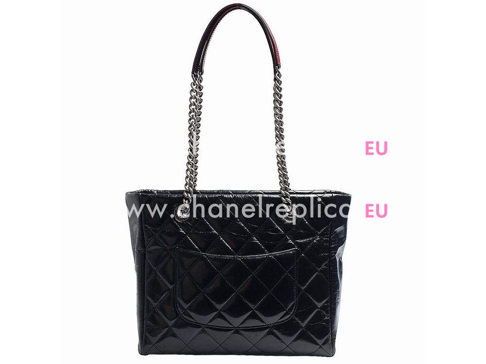 Chanel Calfskin CC Logo Classic Bag (black X bordeaux) A58508