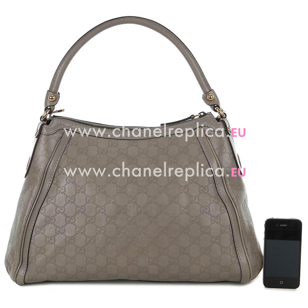 Gucci Scarlett Classic GG Calfskin Leather Weaving Bag In Gray G5623525