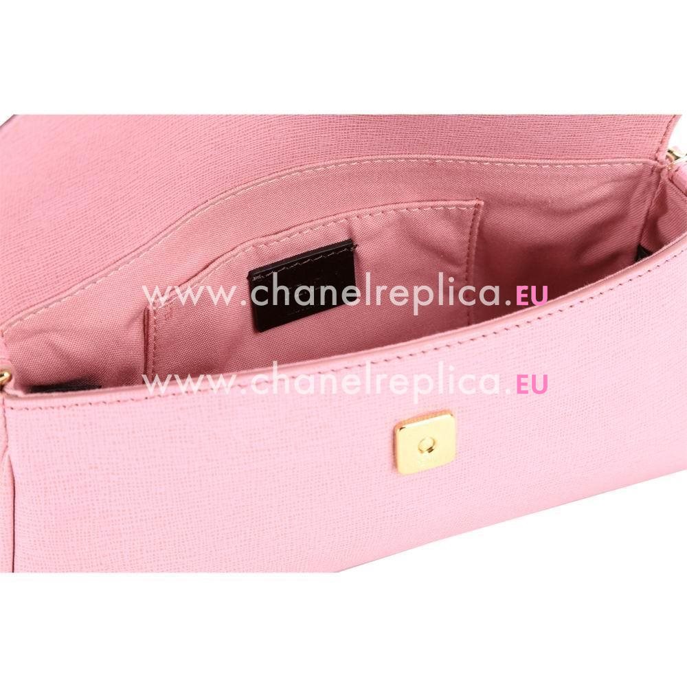 FENDI Calfskin Dinner Handle/Shoulder Bag Pink F5789780