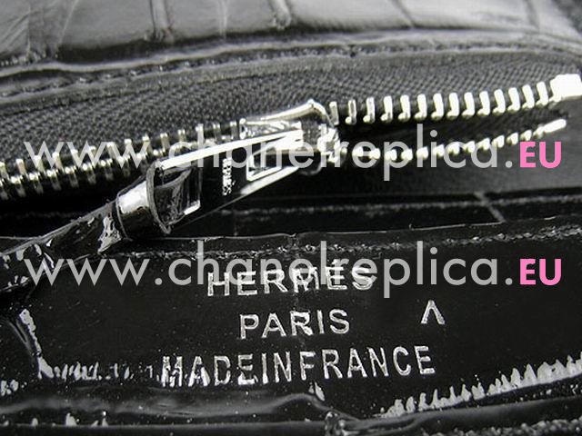 Hermes Dogon Togo Leather Wallet Black Crocdile-1 HL.001F