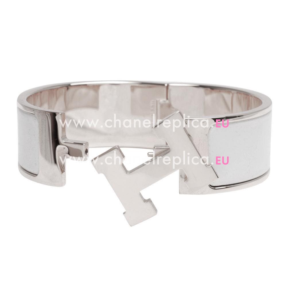 Hermes Clic Clac H Alloy Bracelet White/Silvery H7022008