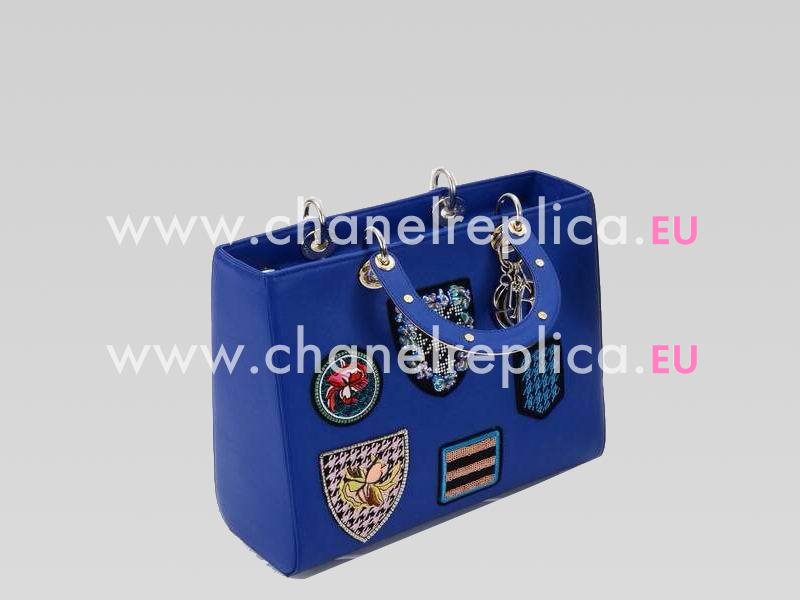 Lady Dior Lambskin With Medals Bag In Blue 115016