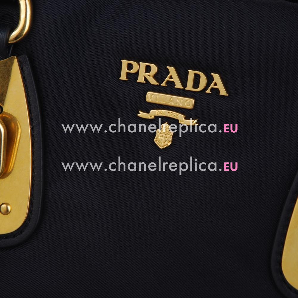 Prada Nylon Double Metal Logo Small Size Bag Deep Blue PR4022D3