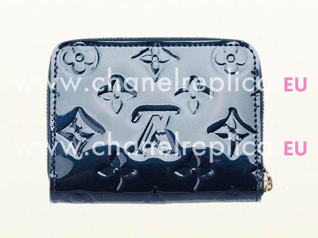 Louis Vuitton 2012 Monogram Vernis Zippy Wallet Blue M93663