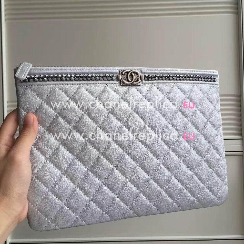 Chanel Calfskin Wallet Gray C6120513