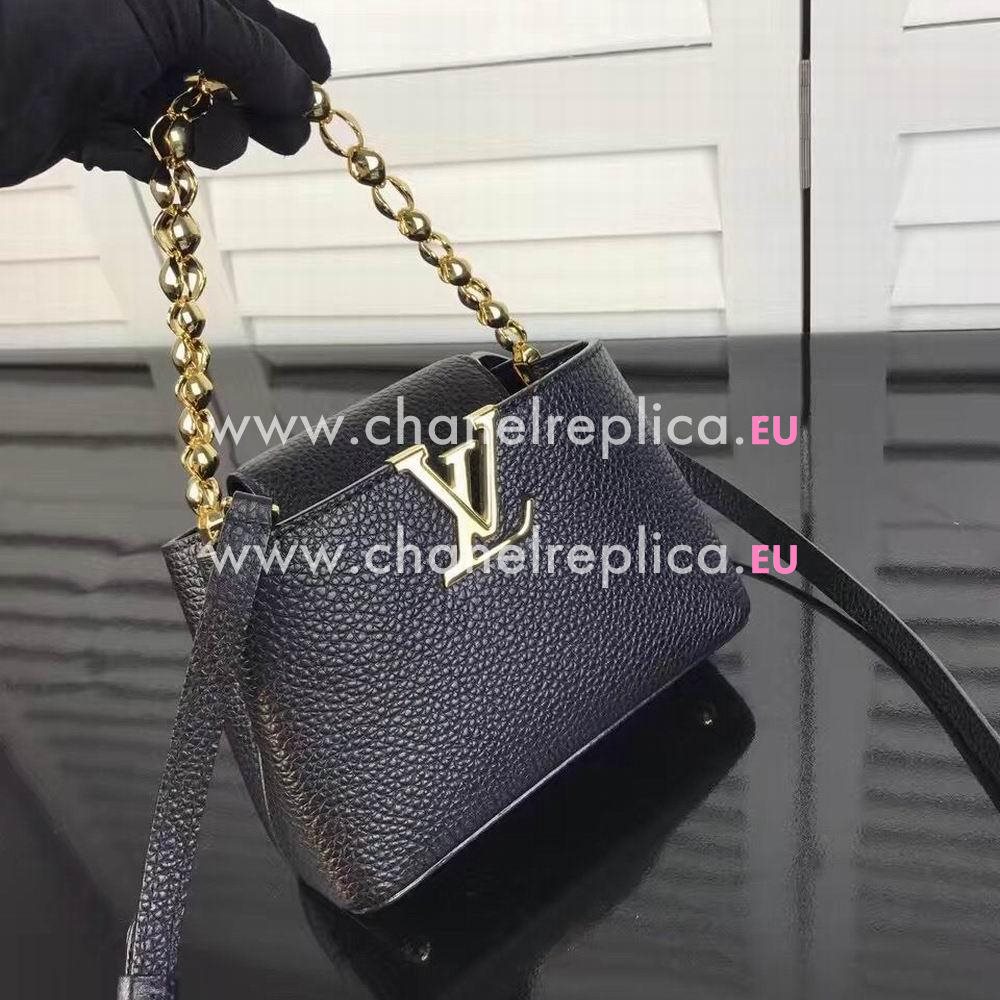 Louis Vuitton Capucines Nano Taurillon Leather Bag In Black M612154
