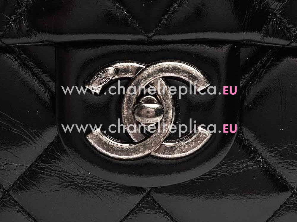 Chanel Calfskin CC Logo Classic Bag (black X bordeaux) A58508