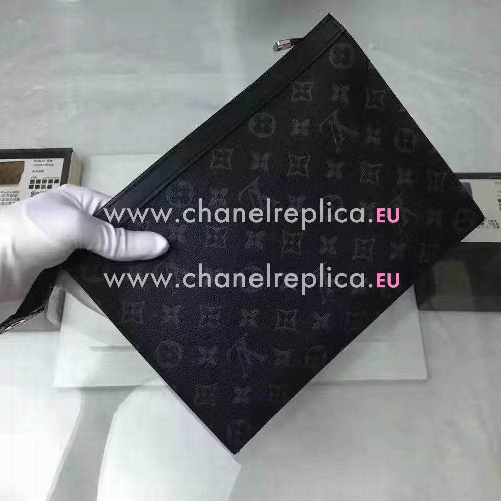 Louis Vuitton Pochette Voyage Monogram Eclipse Canvas Hand Bag N61692