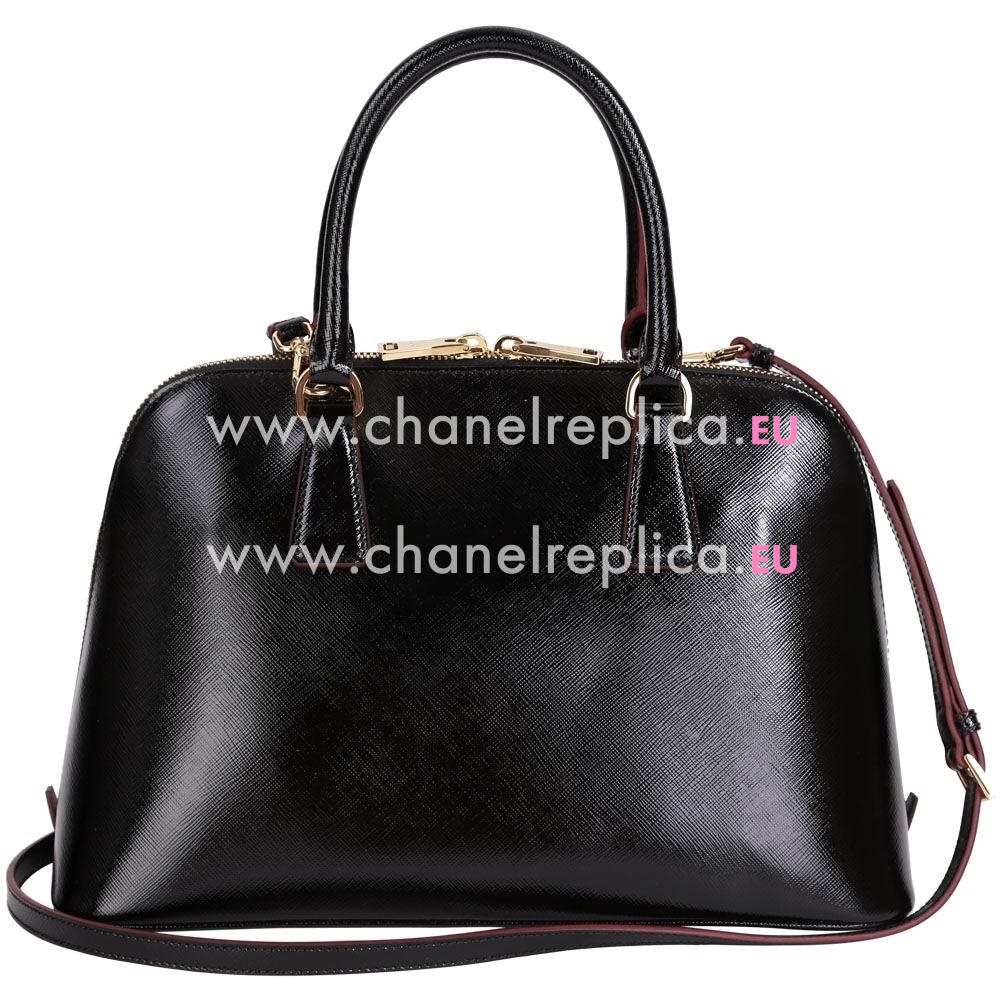 Prada Lux Saffiano Classic Triangle Logo Cowhide Handle/Shoulder Bag Black PR61017006