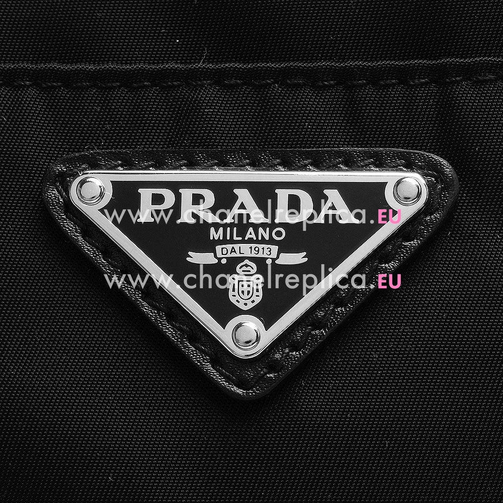 Prada Teaauto Vitel Classic Triangle Logo Nylon Handle/Shoulder Bag BLack PR5271655