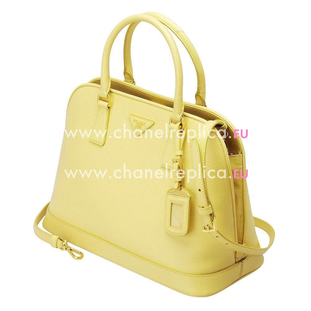 Prada Lux Saffiano Cowhide Handle/Shoulder Bag Yellow PR61017005
