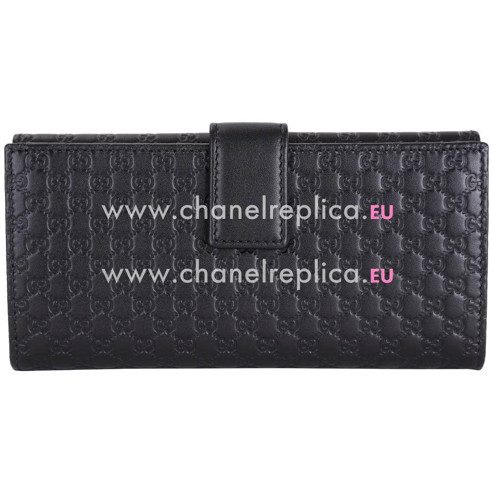 Gucci Ssima Classic GG Calfskin Wallet In Black G7041012