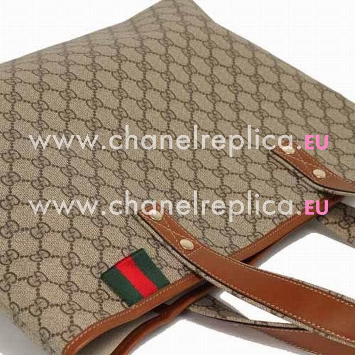 Gucci Classic Calfskin /PVC Tote Bag In Coffee G6122204
