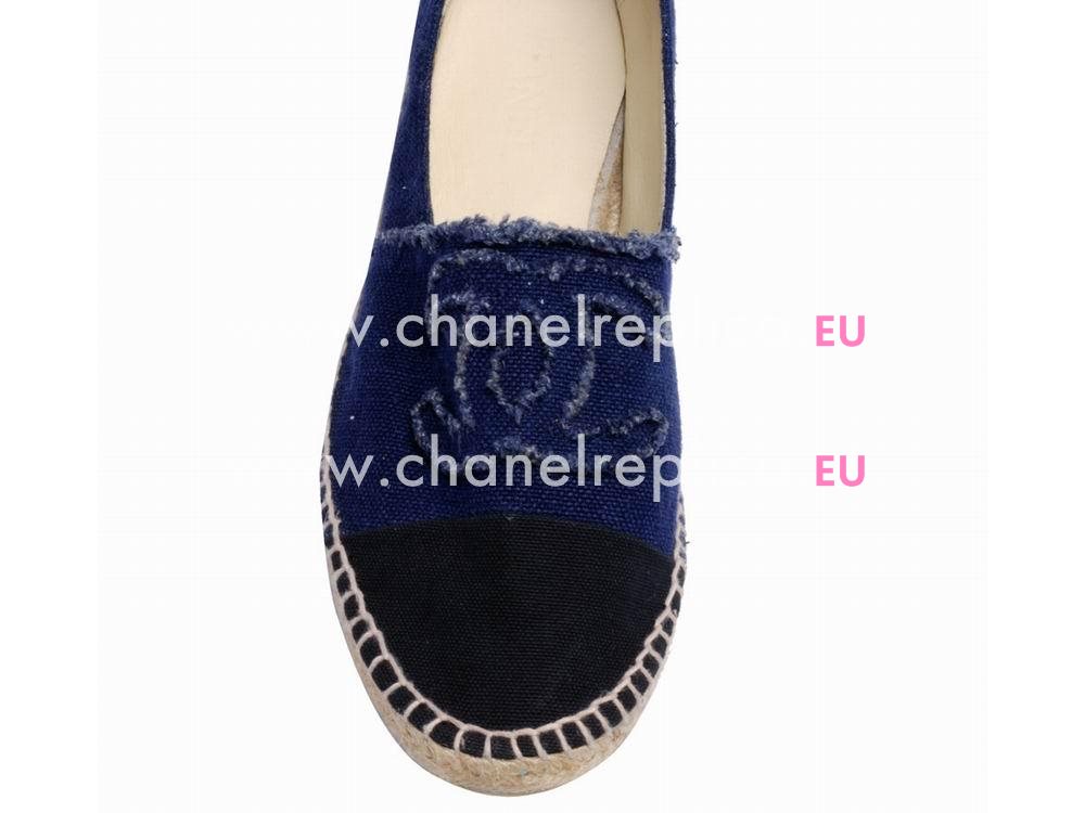 Chanel Denim CC Espadrilles Penelope Shoes Blue G29741