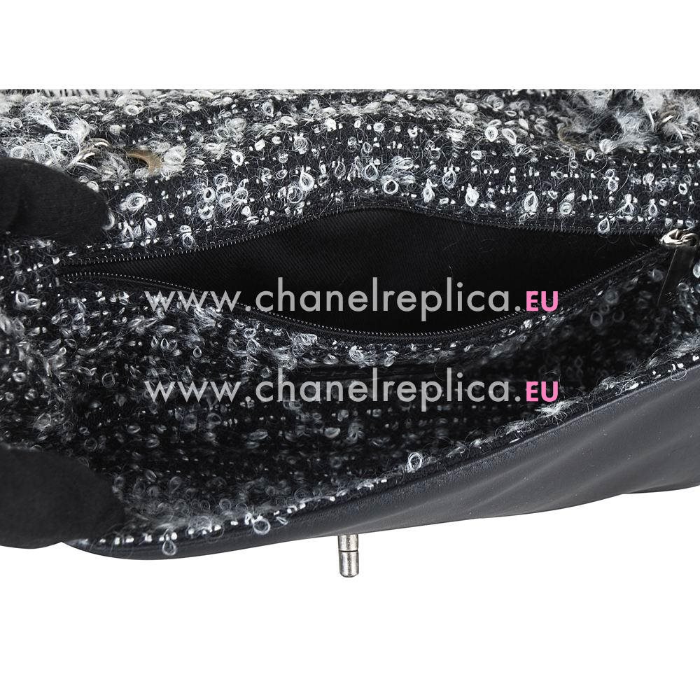 CHANEL Classic CC Logo Rhomboids Calfskin Bag Black C7042208
