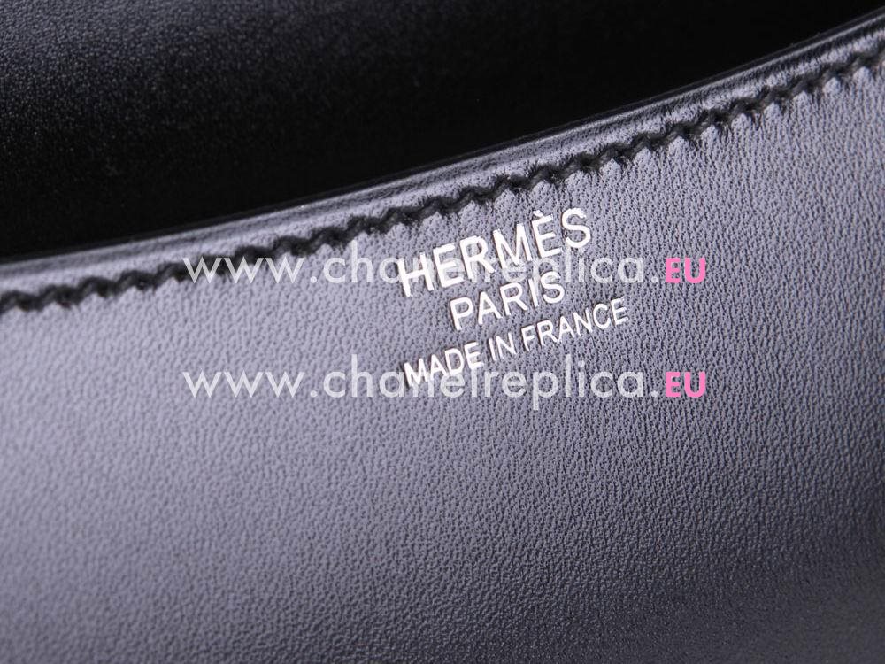 Hermes Box Leather Constance Bag Micro Mini Black(Silver) H86558