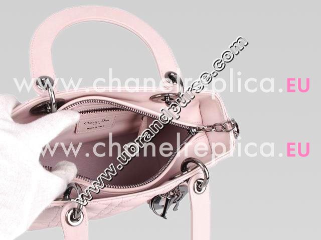 Dior Lady Dior Cannage Lambskin Leather In Pink D3024