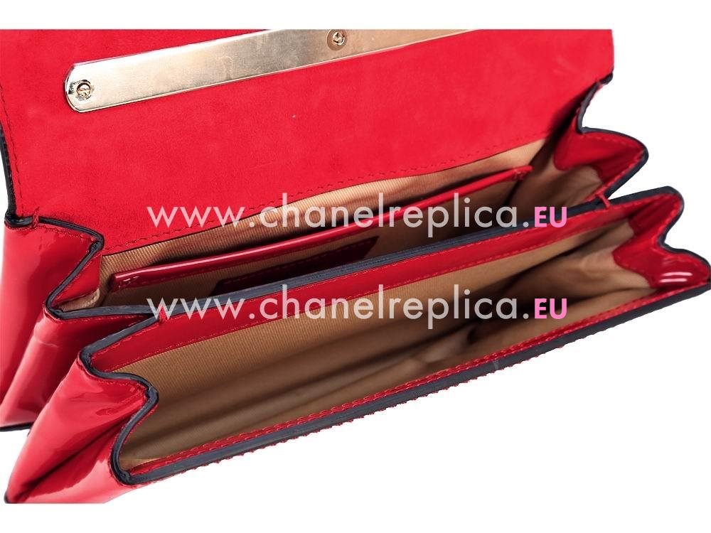 Valentino Patent Long Chain Bag in Red VA53508