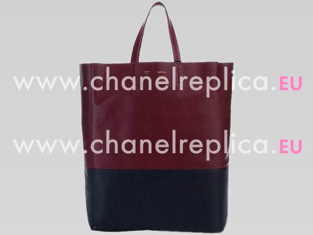 Celine Cabas Lambskin Double colour Shopping Bag(Red/Black) CE39981