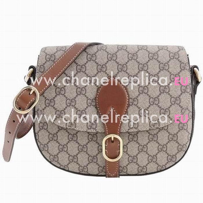 Gucci Blooms GG Supreme PU Leather Flower Handle Bag In Khaki Brown G595272