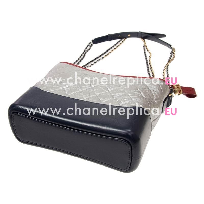 Chanel Gabrielle Two-tone Chain Shouldbag Silver/Red/Blue A93824RBSSGP