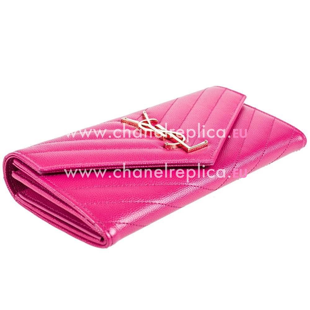 YSL Saint Laurent Cavier Calfskin Y Wallets In Pink YSL5350297