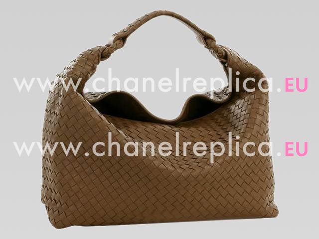 Bottega Veneta Nappa Weave Should Bag Deep Brown BV32185