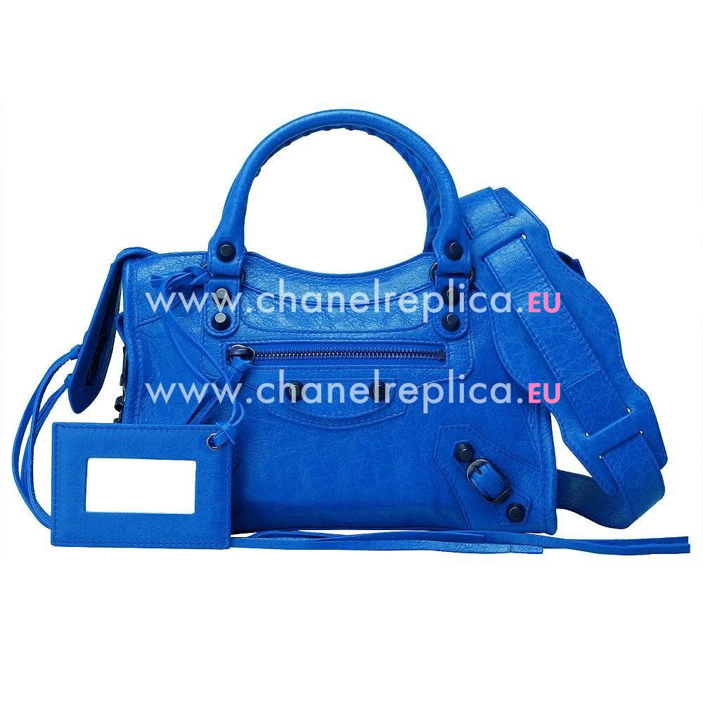 Balenciage City Lambskin Black hardware Classic Mini Bag Greece Blue B2055055