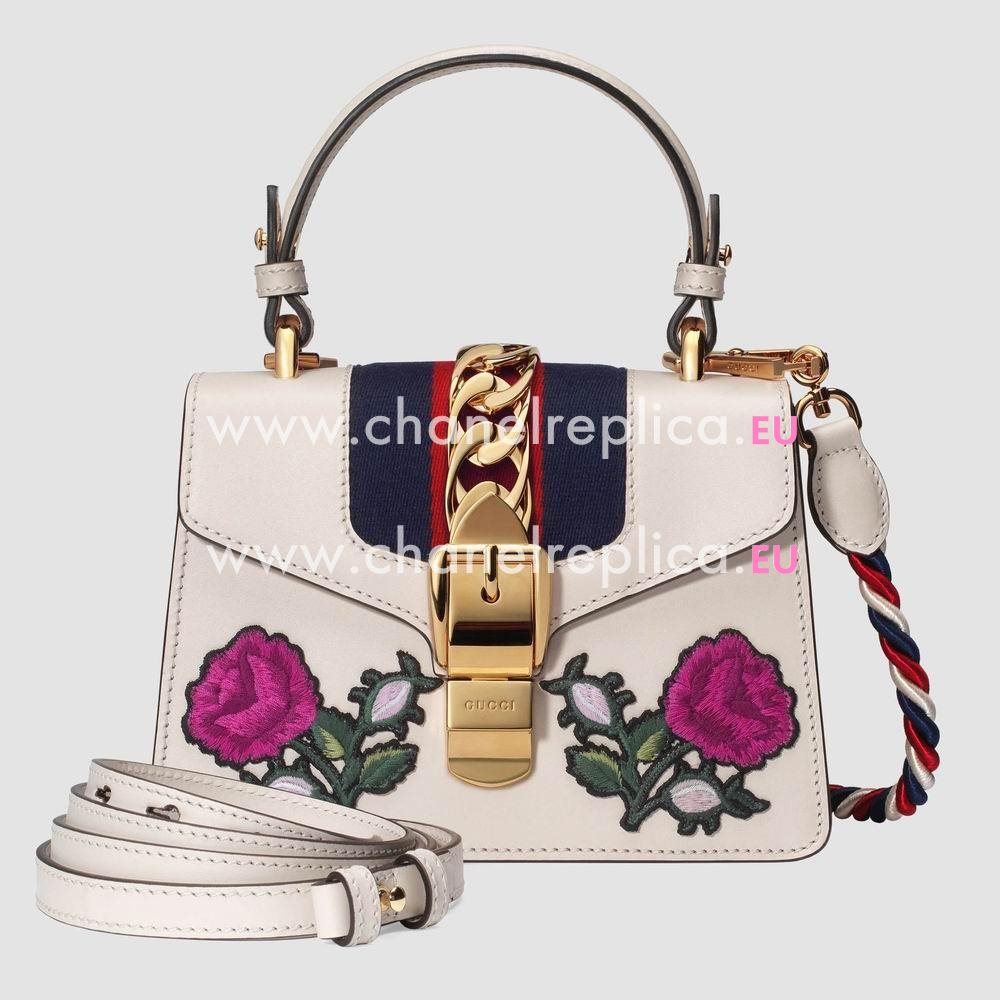 Gucci Sylvie embroidered mini bag 470270 D4ZSG 8614