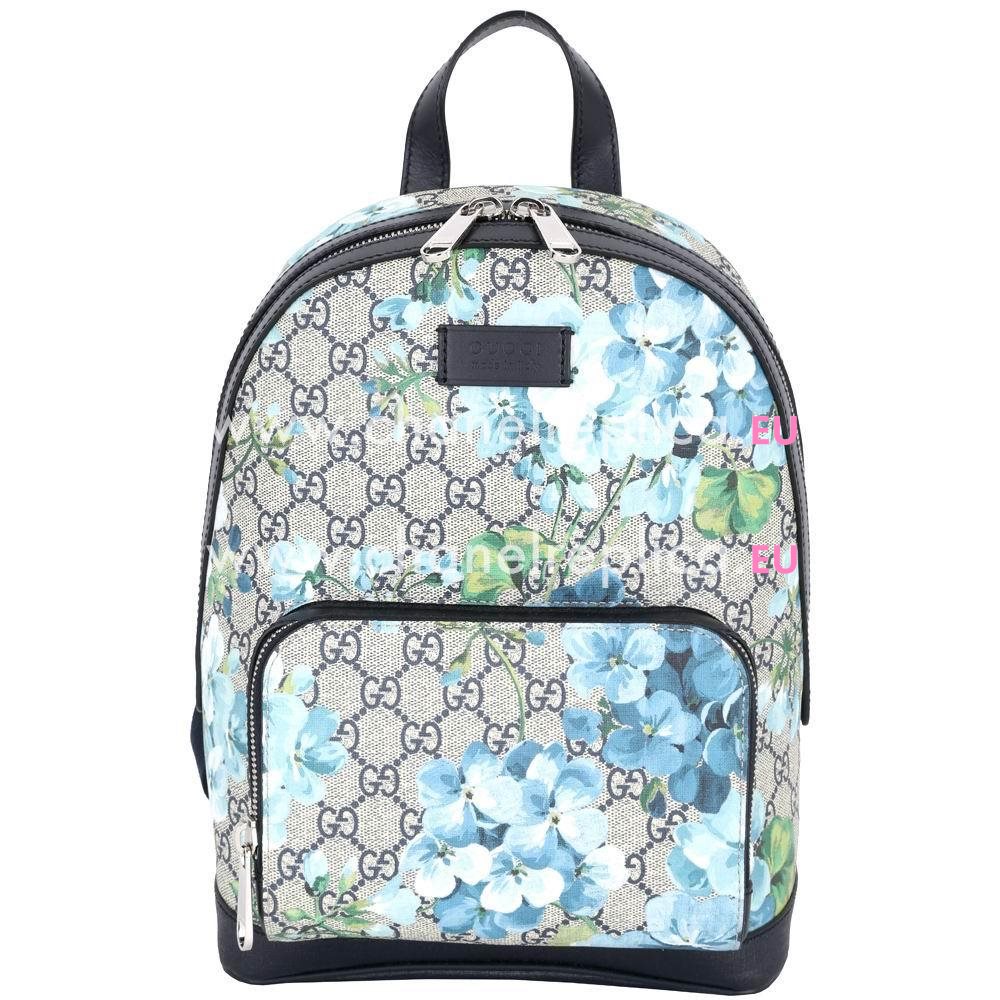 Gucci Blooms Classic GG Supreme Calfskin Leather Backpack In Deep Blue G7031406