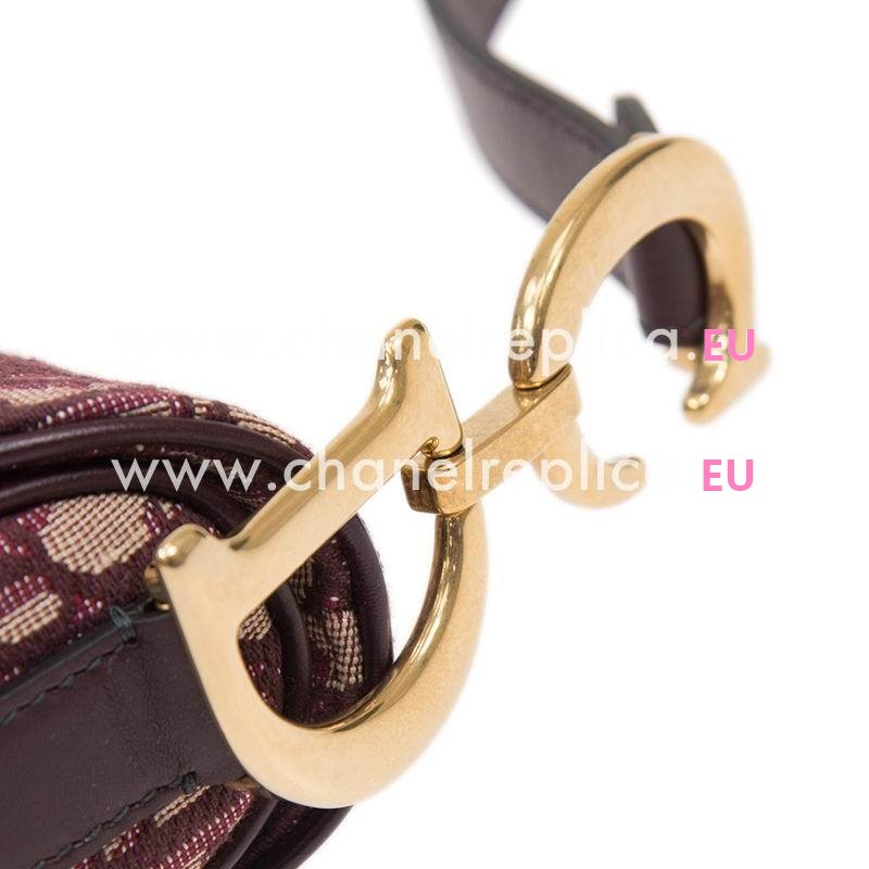 Dior Burgundy Dior Oblique embroidered canvas Saddle Bag M0446CTZQ974