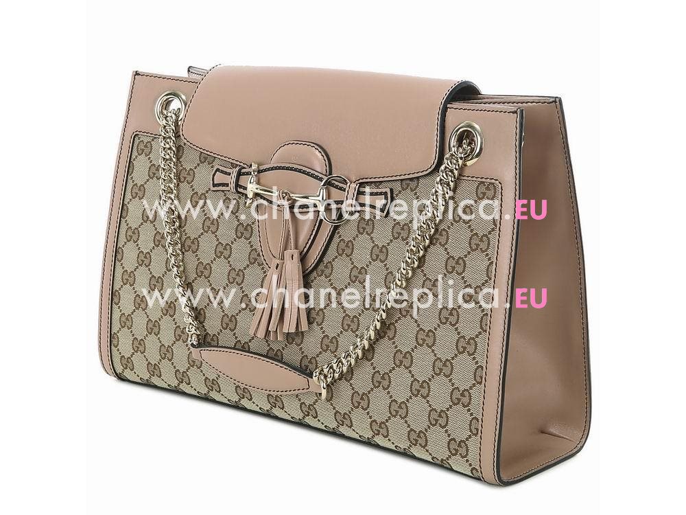 Gucci Emily Guccissima Classic GG Leather shoulder Bag In Pink G295403