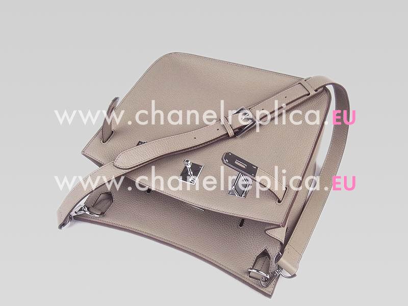 Hermes Jysiere Clemence 31cm Shoulder Bag Gray(Silver) H1096GS
