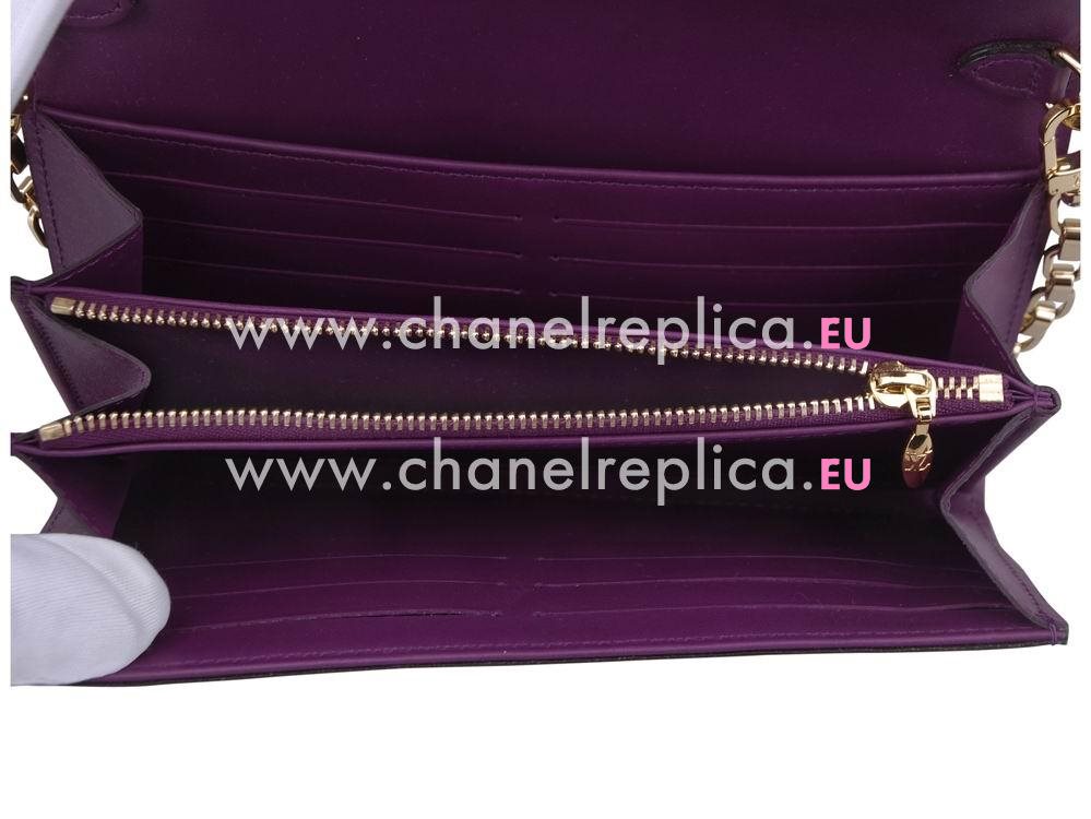 Louis Vuitton Monogram Vernis Chaine Wallet Amethyste M90148