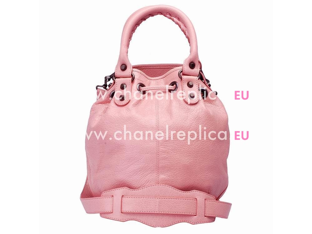 Balenciage Pompon Lambskin Aged Brass hardware Classic Mini Bag Pink B4545421