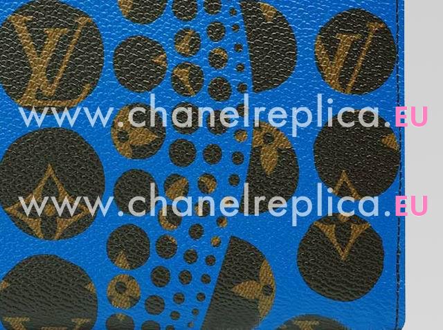 Louis Vuitton Yayoi Kusama Monogram Pumpkin Dots Zippy Wallet Blue M60448