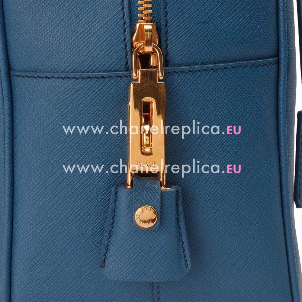 Prada Saffiano Lux Triangle Logo Epsom Bag Cornflower Blue PR771729