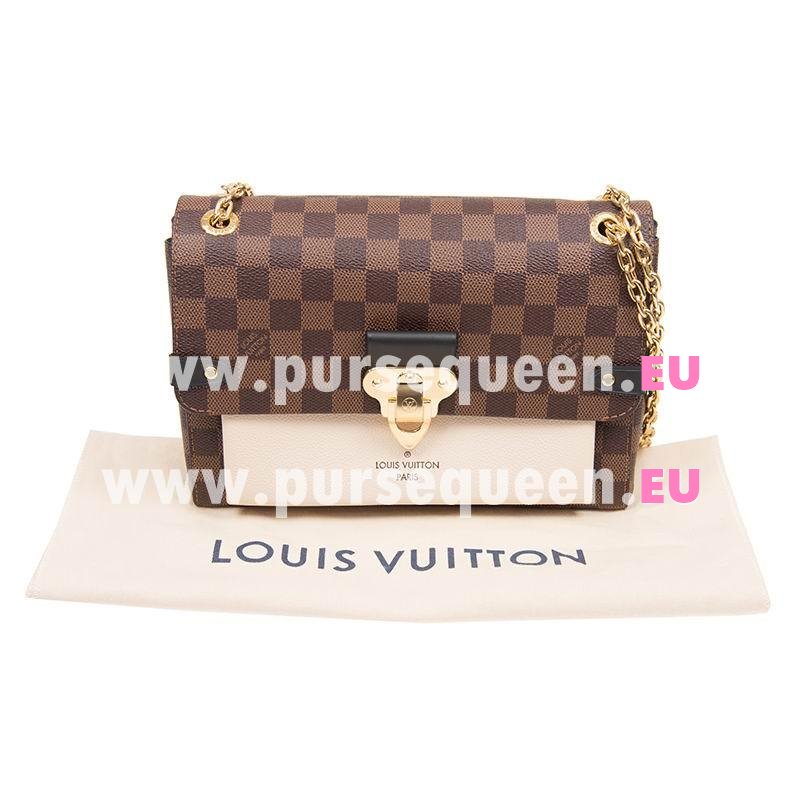 Louis Vuitton Damier Ebène Canvas VAVIN PM Handbag Creme N40113