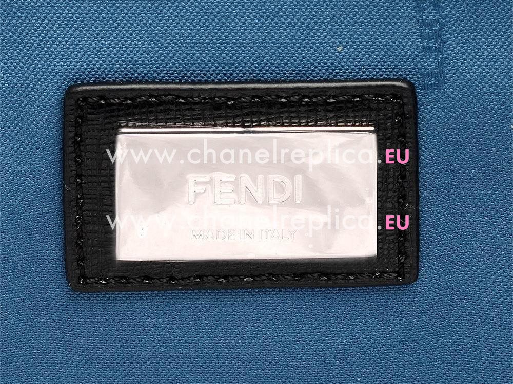 Fendi Monster Roll Cowskin Handle/shoulder Bag Black/Blue FB665162