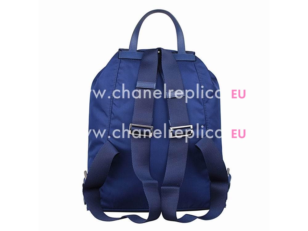 Prada Classic Triangle Logo Nylon Backpack Deep Blue PR54308