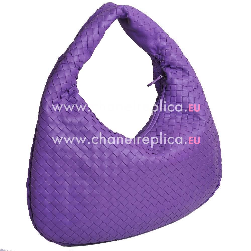 Bottega Veneta Nappa Leather Woven Shoulder Bag Violet BV7022805