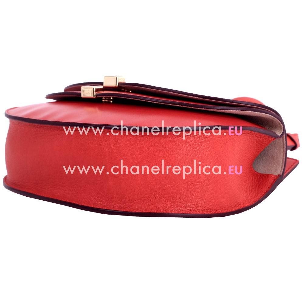 Chloe Georgia Calfskin/Lambskin/Chamois Bag In Red C5699886