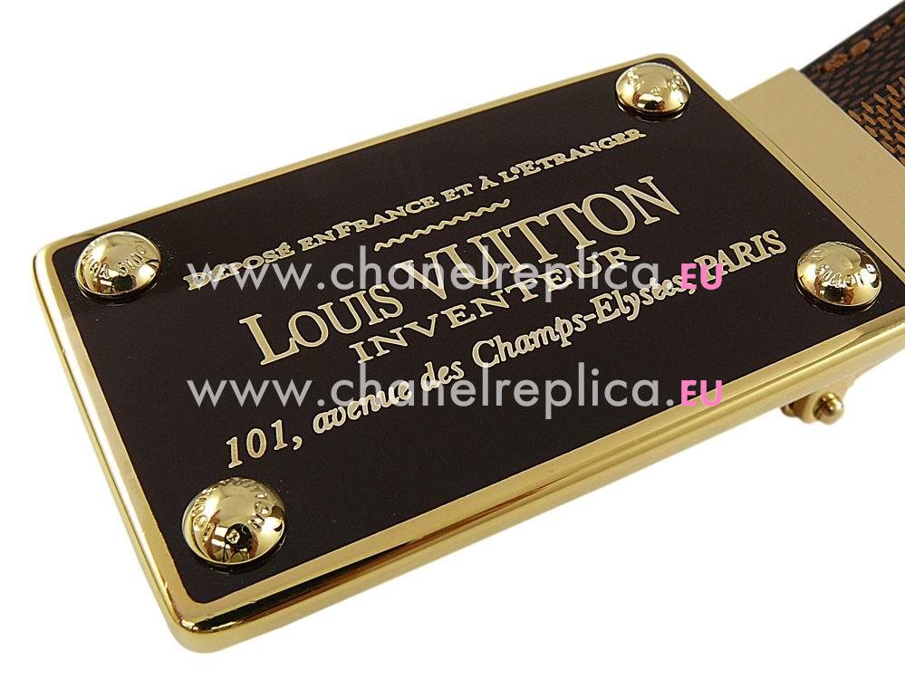 Louis Vuitton Damier Ebene Canvas Belts Brown M9677U
