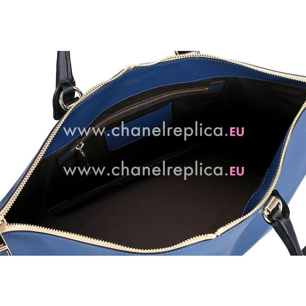 Chloe Baylee Calfskin Hand Bag In Black/Blue C5062427