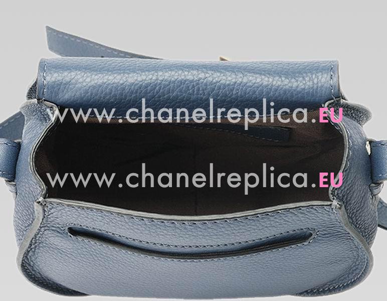 CHLOE Nano Marcie Calfskin Saddle Bag Royal Navy C483355